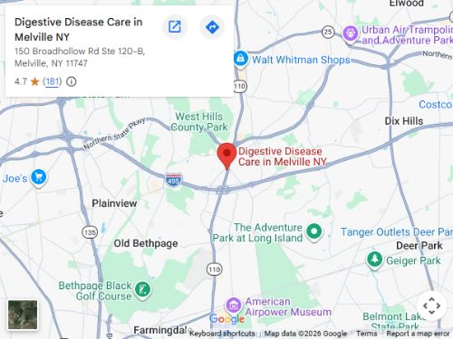 Directions From Your Location to Digestive Disease Care in Melville NY
